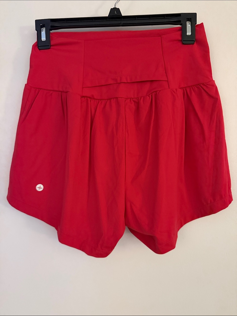 Halara- High-Waist Red Women’s Athletic Shorts with Built in short - Picture 3 of 4